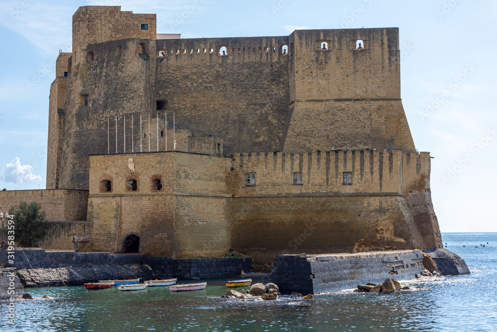 Italy, Naples, view of the Ovo castle