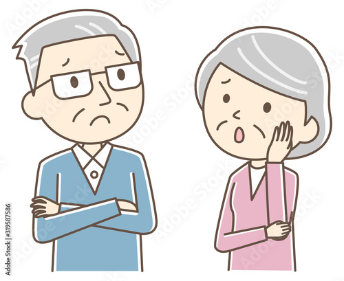老夫婦　悩む