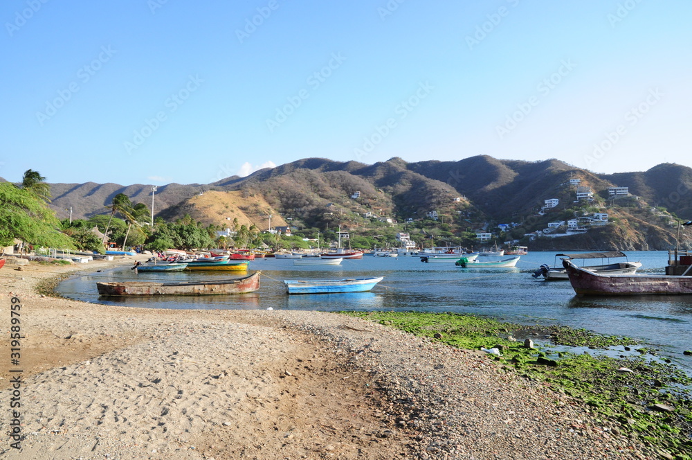  Panoramic Taganga fishing and tourist town of Santa Marta - Colombia
