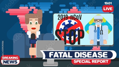 corona virus danger. news on television