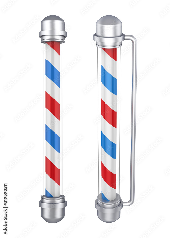 Classic Barber Shop Pole Isolated Classic Barber Shop Pole Isolated