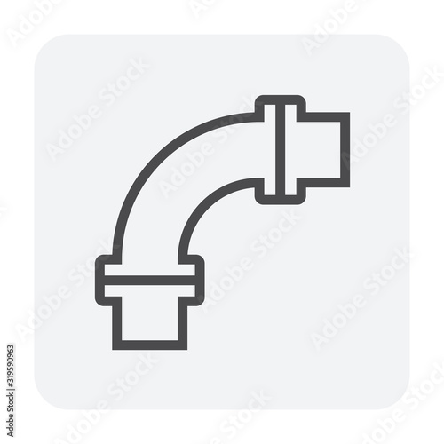 Pipe icon and flange fitting for pipeline connection with valve and other pipe. For transportation liquid or gas i.e.crude, oil, natural gas, sewage, wastewater. Also for plumbing and irrigation.