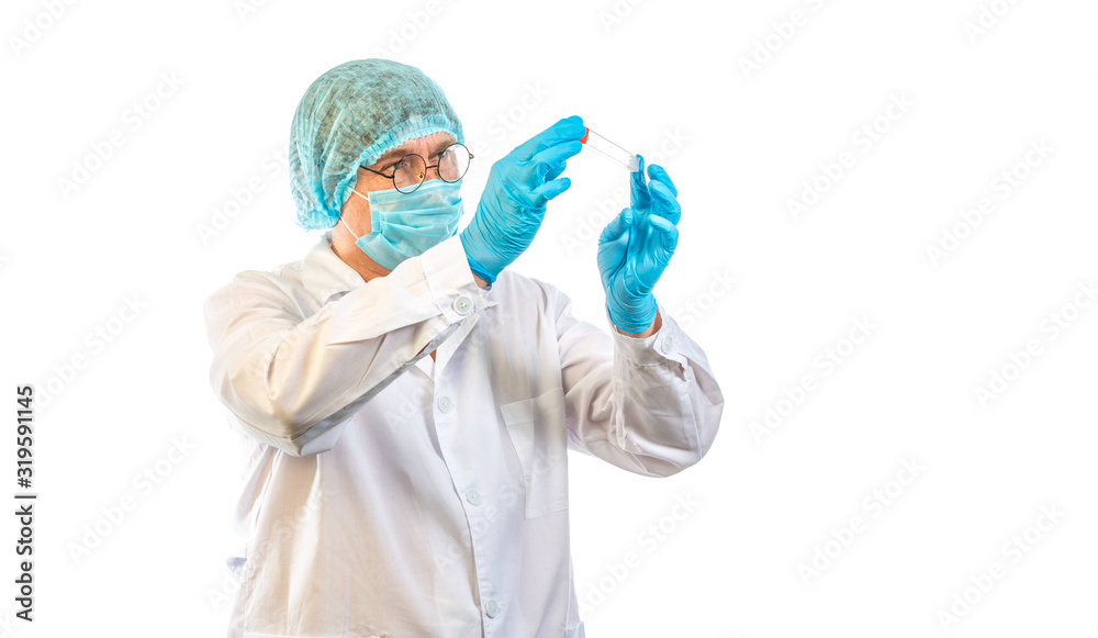 a laboratory assistant with test tube a laboratory assistant with test tube