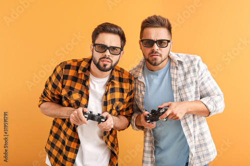 Friends playing video game ...