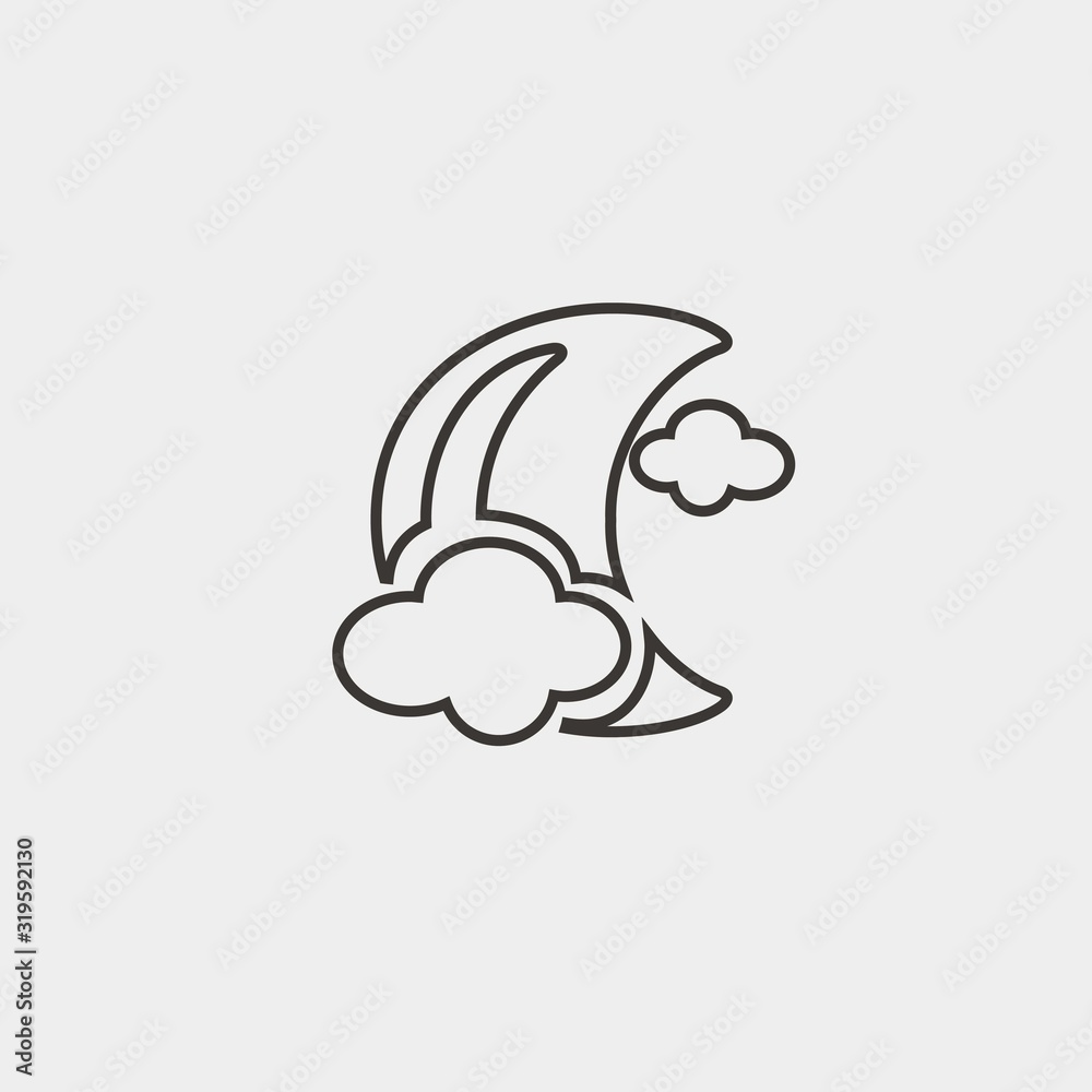moon at night icon vector illustration symbol for website and graphic design moon at night icon vector illustration symbol for website and graphic design