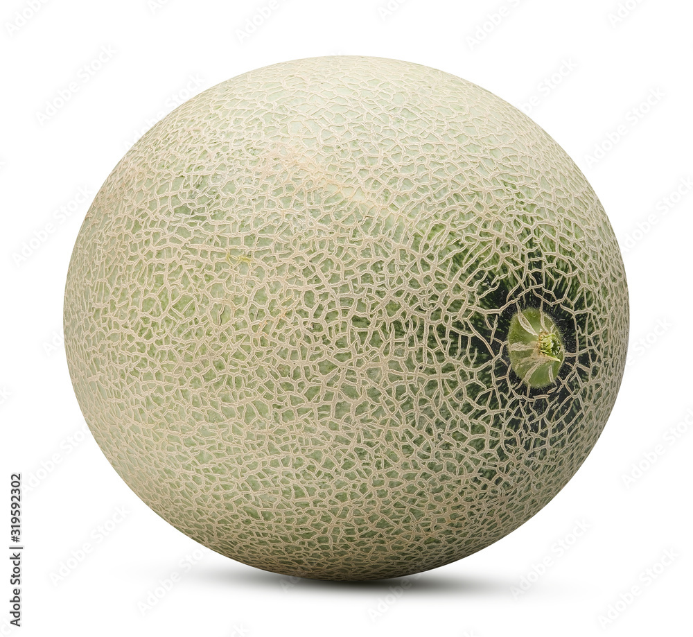 Whole green melon isolated on white with clipping path. Whole green melon isolated on white with clipping path.
