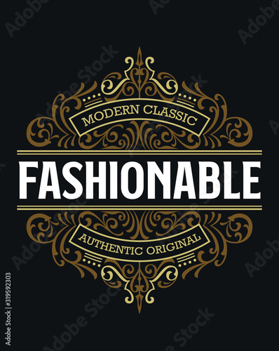 Victorian Badge Stylish Exclusive Hipster Label Design Vintage Traditional Ornament Awesome For Fashion, Beverage And Apparel