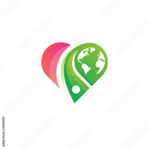 love travel global logo vector