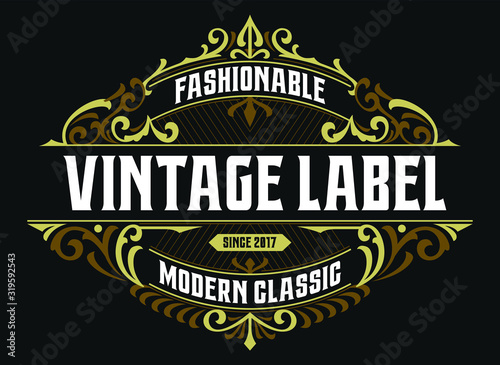 Victorian Badge Stylish Exclusive Hipster Label Design Vintage Traditional Ornament Awesome For Fashion, Beverage And Apparel