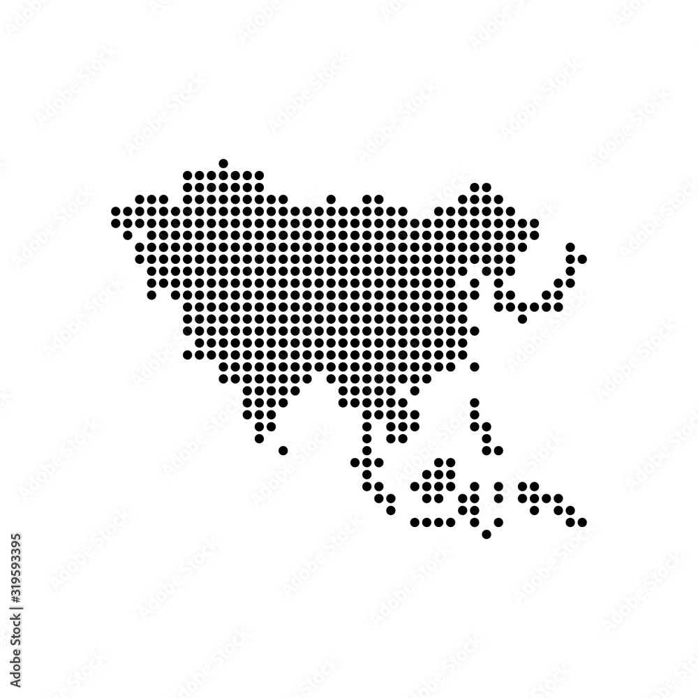 Fototapeta premium Asia blank map vector . Asia digital map template . silhouette . black Asia map . Colorful map of Asia . sphere dots globe surface
