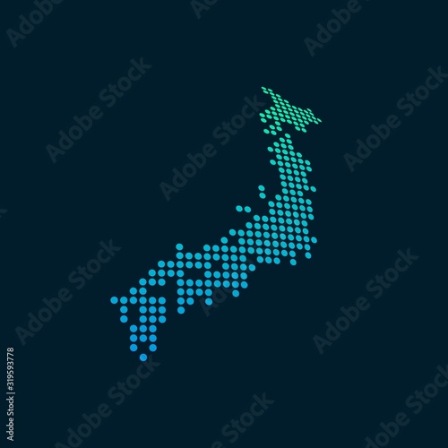japan blank map vector . japan digital map template . silhouette . black map . Colorful map of japan . Japan national flag . sphere dots globe surface