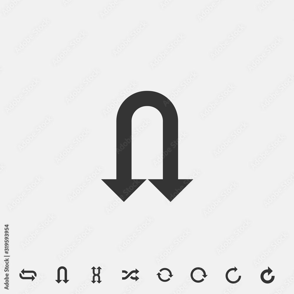 u turn arrow icon vector illustration symbol for website and graphic design u turn arrow icon vector illustration symbol for website and graphic design