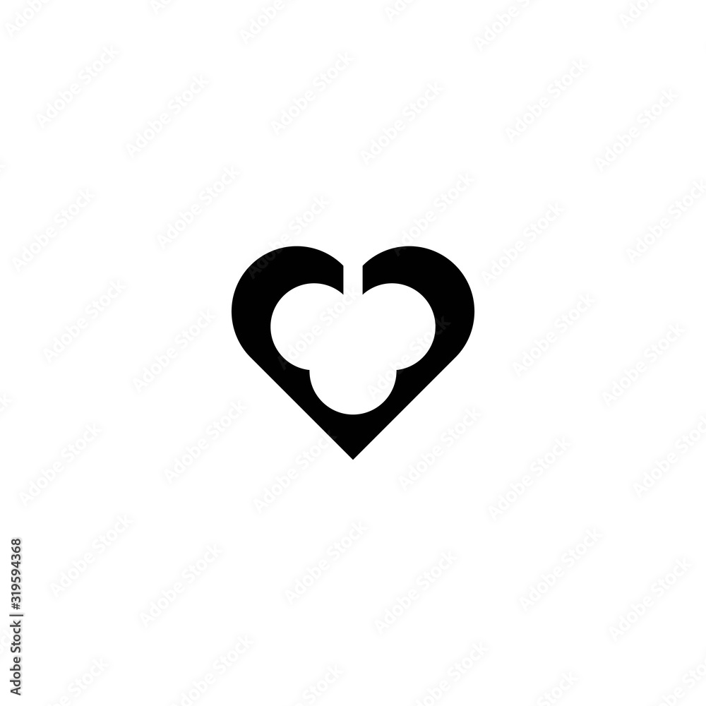 Eco heart care logo template vector icon design