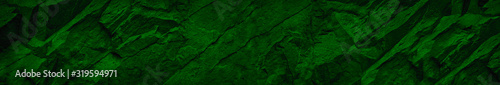 Fototapeta Bright green abstract background. Green grunge banner. Toned rock texture. Mountain stone texture. Close-up. Copy space for your design.