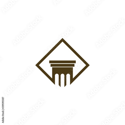 column logo template vector icon design