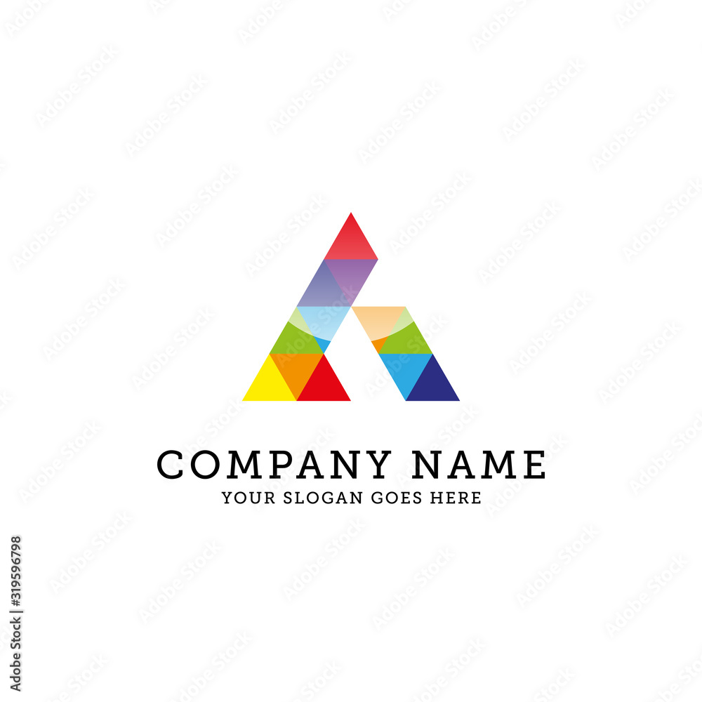 Letter A color logo template, abstract letter A vector illustration Letter A color logo template, abstract letter A vector illustration