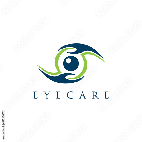 Eye care clinic logo template, vision care logo design, icon, vector illustration