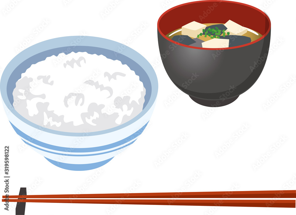 ご飯と味噌汁のイメージイラスト Stock ベクター Adobe Stock