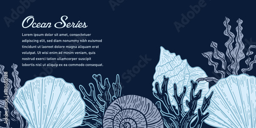 Ocean Blue Illustration Design Template