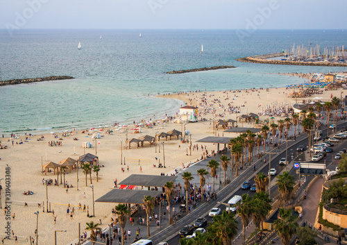 Tel Aviv aerial beach