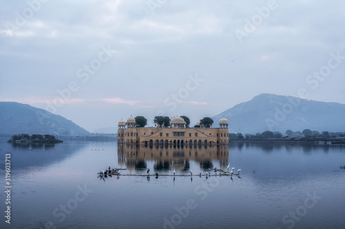 jal mahal water palace sunrise photo