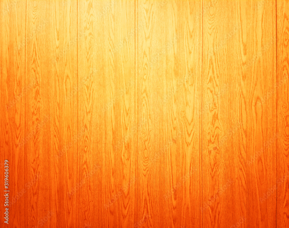 Naklejka premium Orange wooden wall texture background