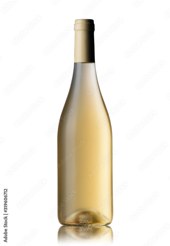 bottle of clear wine with reflex bottle of clear wine with reflex