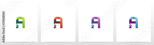 Modern Digital Letter Logo Design A
