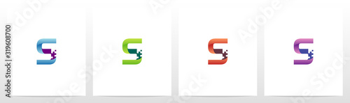 Modern Digital Letter Logo Design S