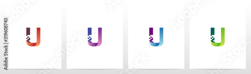 Modern Digital Letter Logo Design U