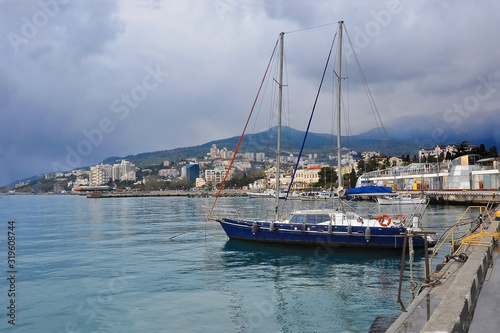 Crimea. Yalta. Early spring on the Yalta embankment