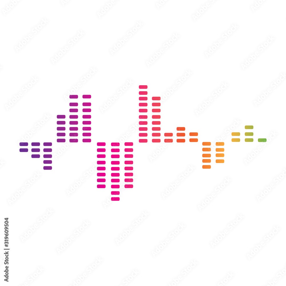 Audio technology  music sound waves vector icon illustration