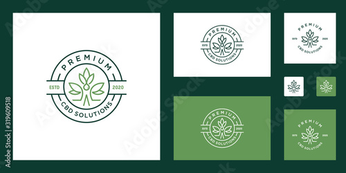 Marijuana health medical cannabis logo designs vector hemp cbd oil extract green leaf