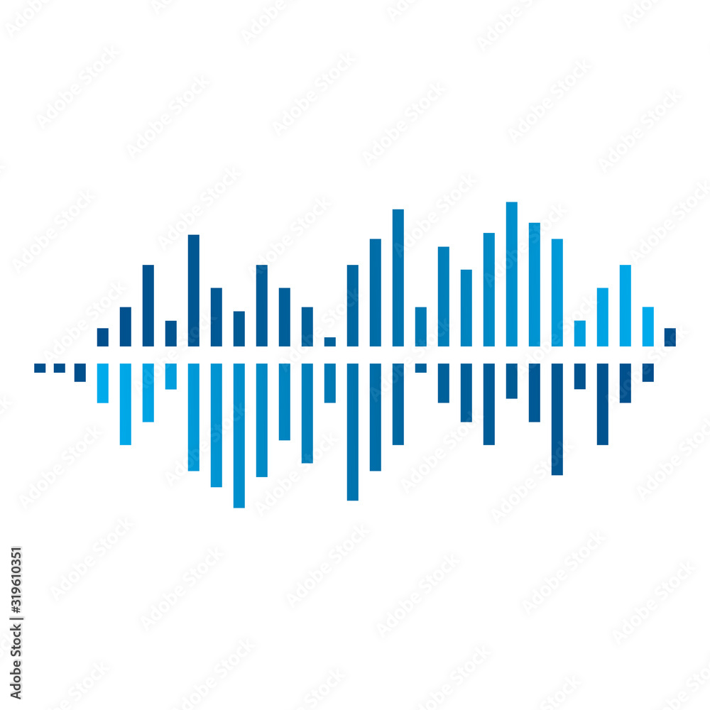 Audio technology  music sound waves vector icon illustration