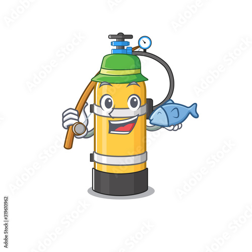 A Picture of happy Fishing oxygen cylinder design