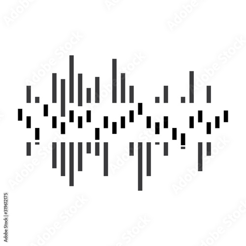Audio technology music sound waves vector icon illustration