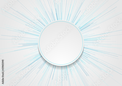 Blue circular lines abstract futuristic technology background. Vector design