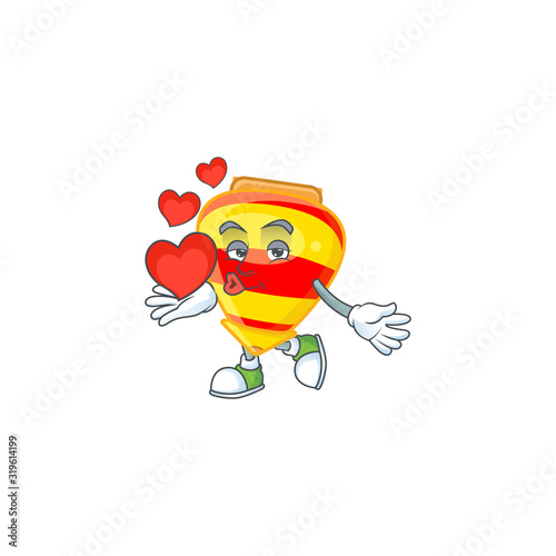 Funny Face chinese gold tops toy cartoon character holding a heart