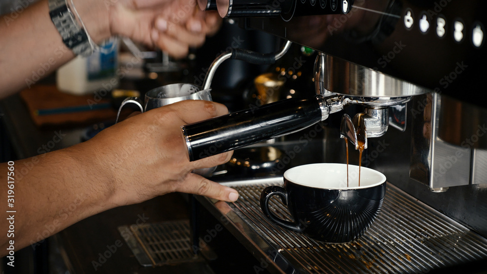 barista making coffee barista making coffee