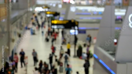Wallpaper Mural Blurred and unrecognizable people walking in the airport Torontodigital.ca