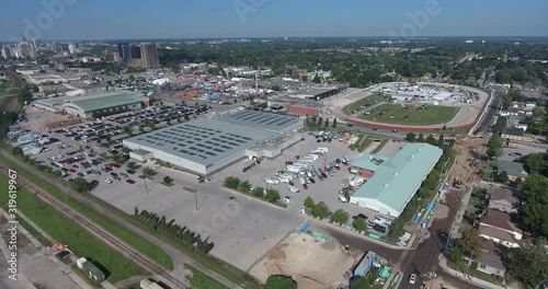 Aerial Towards Commercial and Iindustrial District With Racetrack Casino in Distance 002 photo