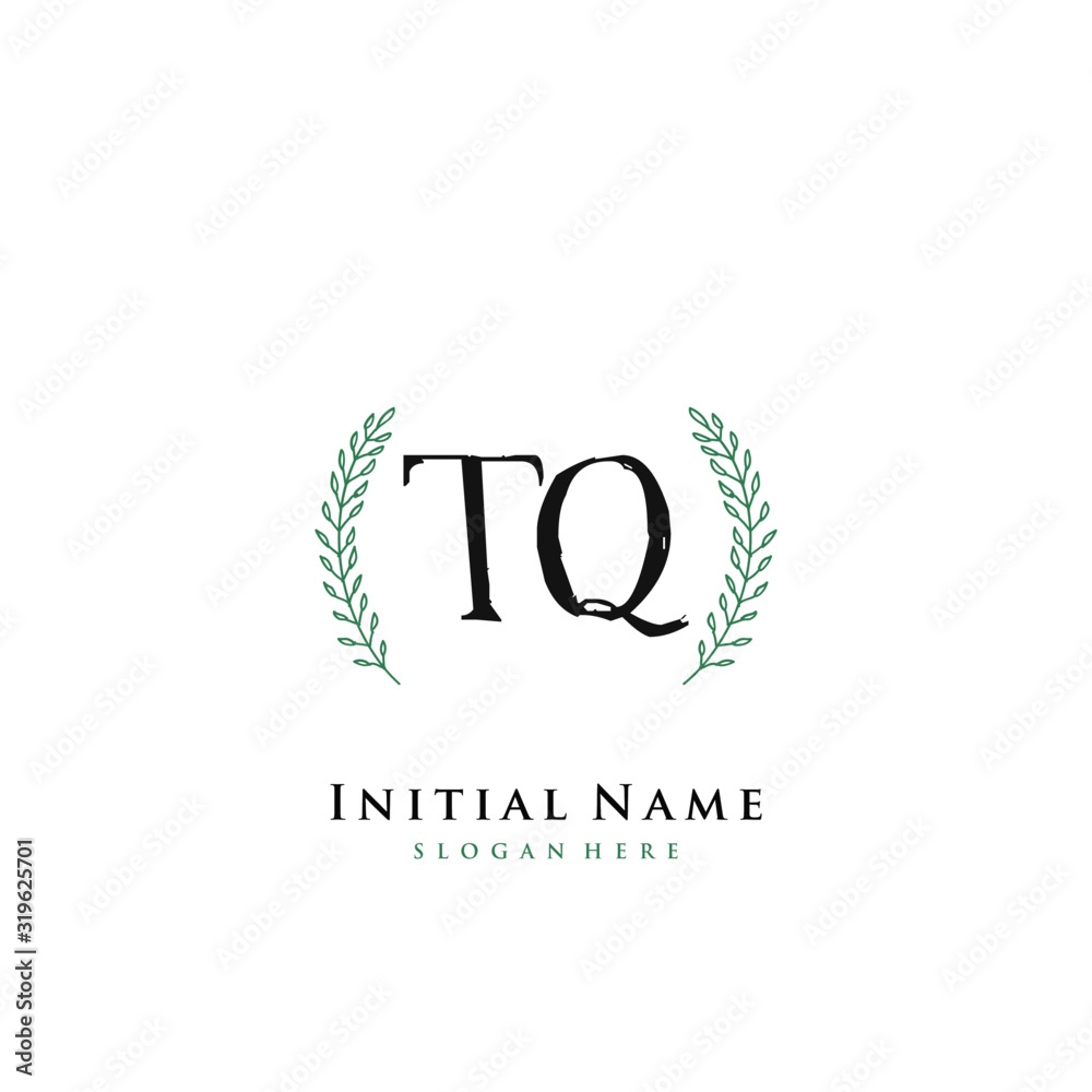 TQ Initial handwriting logo vector TQ Initial handwriting logo vector