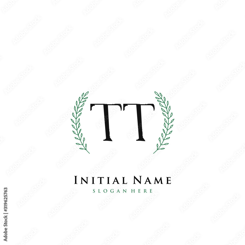 TT Initial handwriting logo vector TT Initial handwriting logo vector