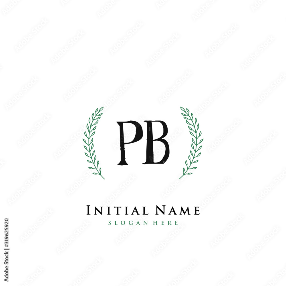 PB Initial handwriting logo vector PB Initial handwriting logo vector