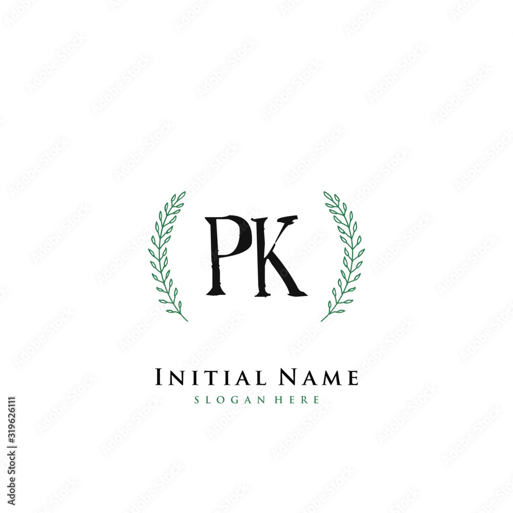 PK Initial handwriting logo vector PK Initial handwriting logo vector