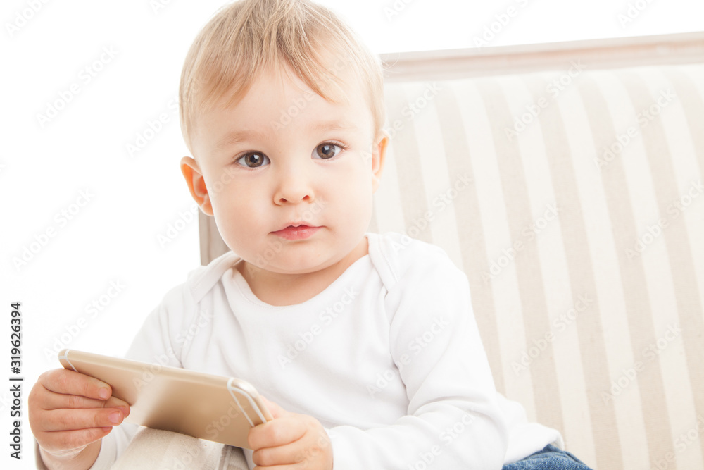 Toddler, screen, mobile phone engaged Toddler, screen, mobile phone engaged