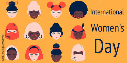 multi-ethnic women icons