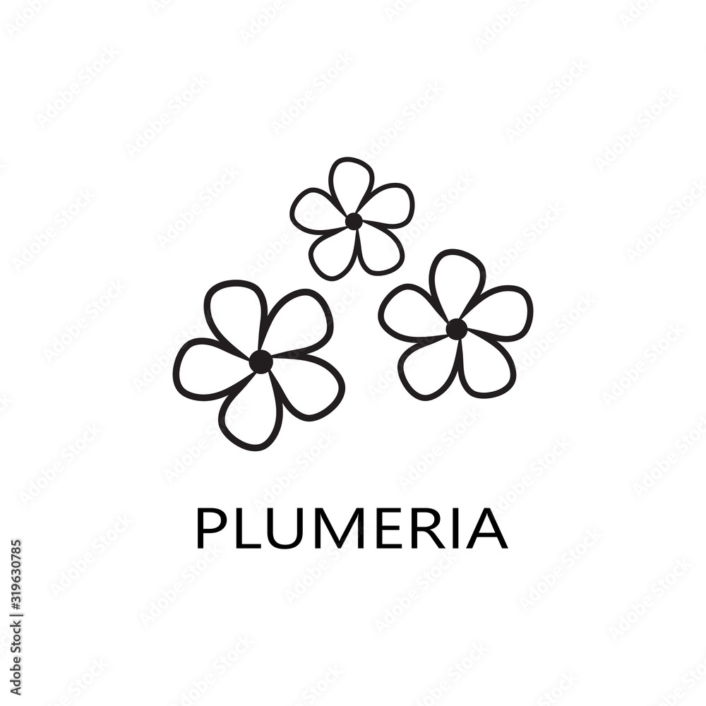 Beauty plumeria icon flowers design illustration