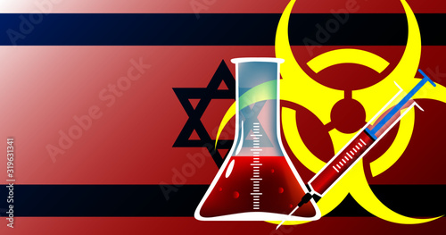 Israel biohazard epidemic threat vector illustration - fight coronavirus or any other disease concept