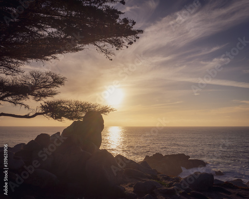 Sunset over the 17 Mile Drive Beach